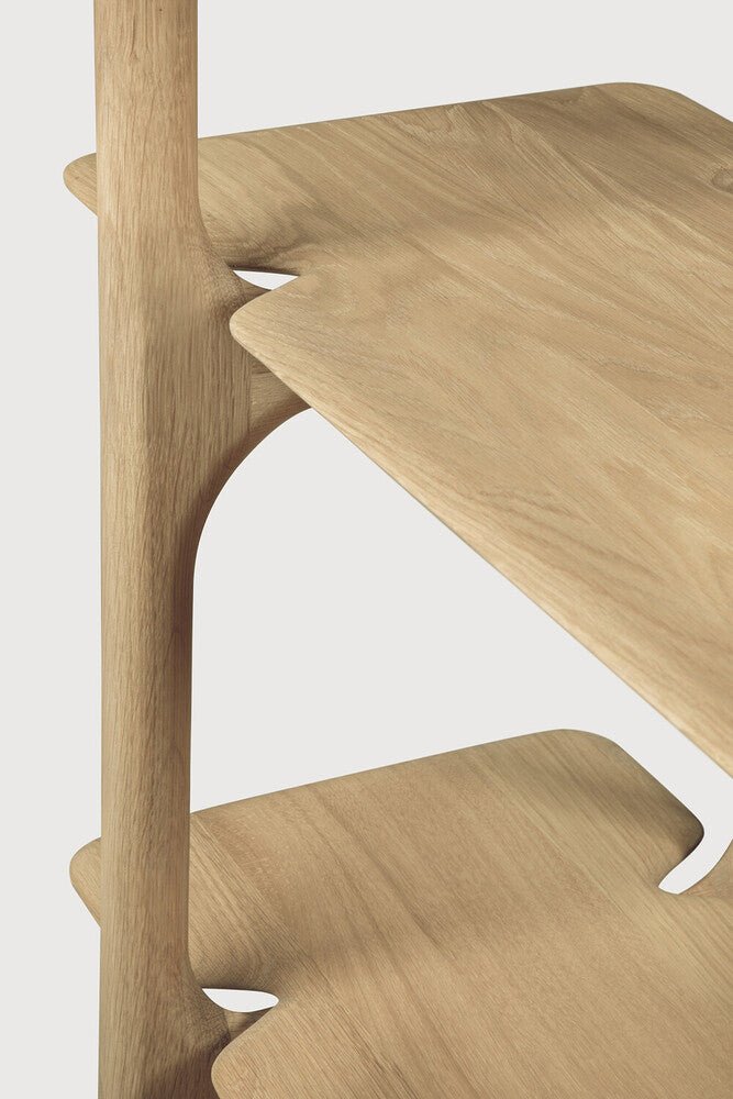 PI Solid Oak Display Rack with Natural Finish & Handcrafted Detail - Sage InteriorsEthnicraftMagazine Rack