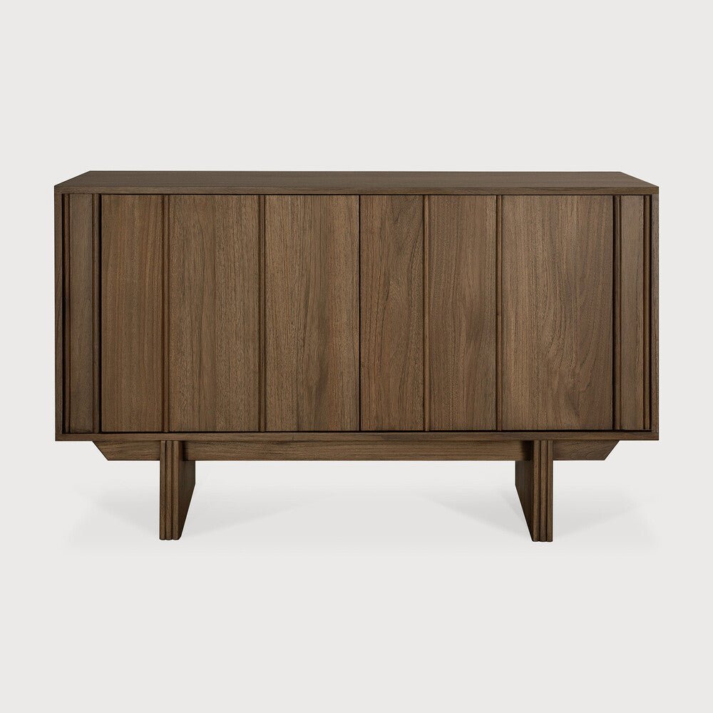 Pillar Wild Brown Teak Sideboard with Vertical Paneling & Push - Open Doors - Sage InteriorsEthnicraftsideboard