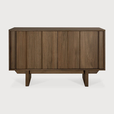 Pillar Wild Brown Teak Sideboard with Vertical Paneling & Push - Open Doors - Sage InteriorsEthnicraftsideboard