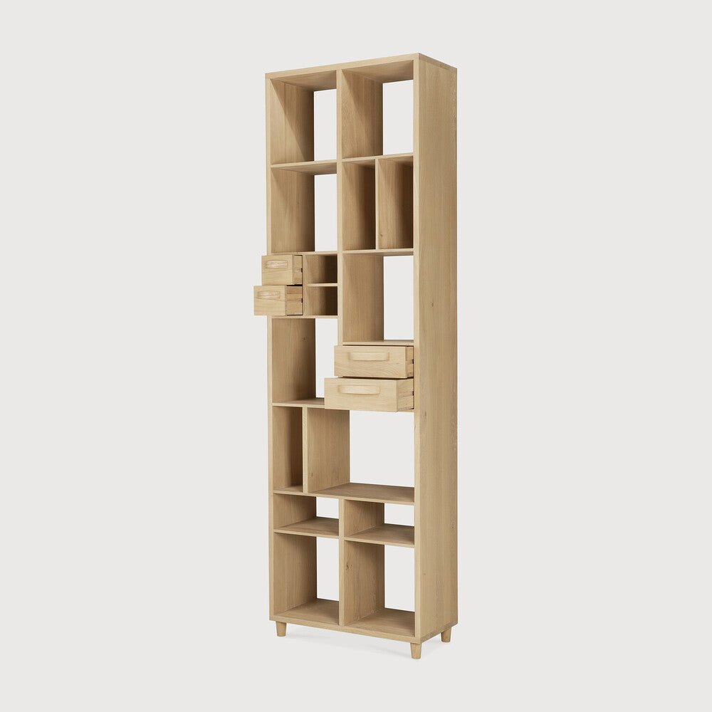 Pirouette Rack – Elegant Oak Wooden Shelving Unit Sage Interiors - Sage InteriorsETHNICRAFTBookcase