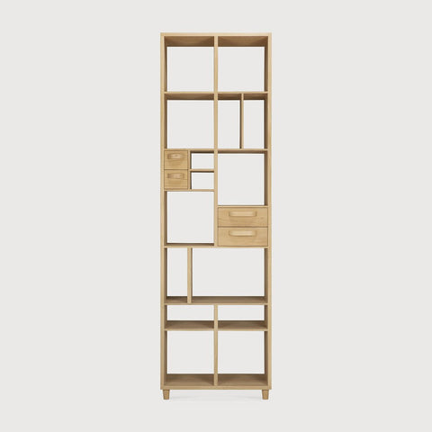 Pirouette Rack – Elegant Oak Wooden Shelving Unit Sage Interiors - Sage InteriorsETHNICRAFTBookcase