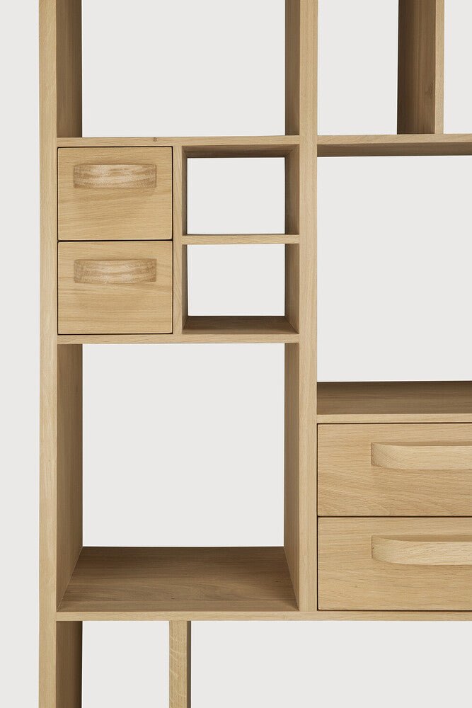 Pirouette Rack – Elegant Oak Wooden Shelving Unit Sage Interiors - Sage InteriorsETHNICRAFTBookcase