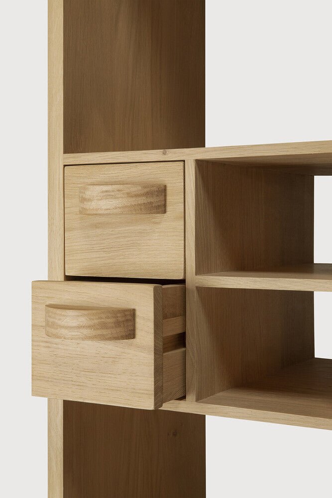 Pirouette Rack – Elegant Oak Wooden Shelving Unit Sage Interiors - Sage InteriorsETHNICRAFTBookcase
