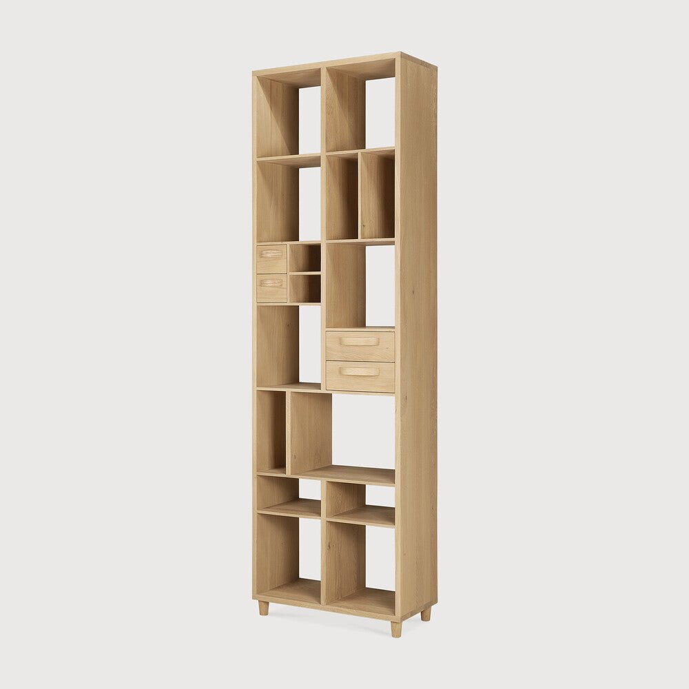 Pirouette Rack – Elegant Oak Wooden Shelving Unit Sage Interiors - Sage InteriorsETHNICRAFTBookcase
