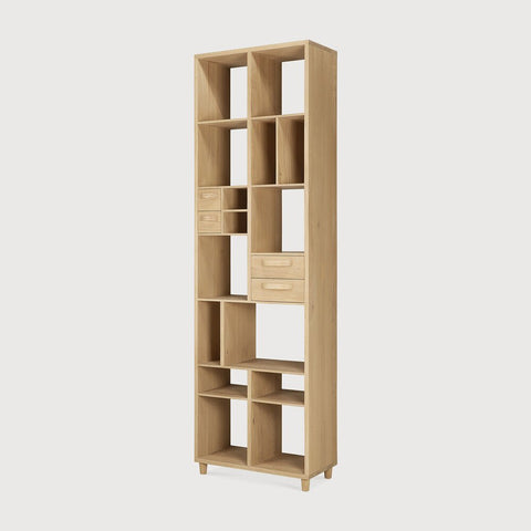 Pirouette Rack – Elegant Oak Wooden Shelving Unit Sage Interiors - Sage InteriorsETHNICRAFTBookcase