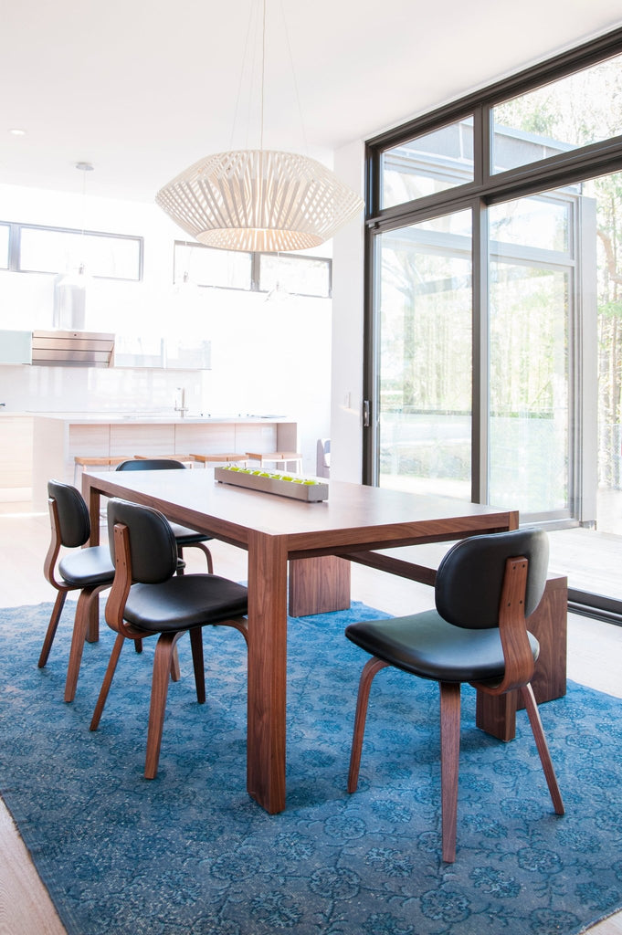 Plank Dining Table – Walnut Veneer with Solid Wood Detailing - Sage InteriorsSage InteriorsDining Table