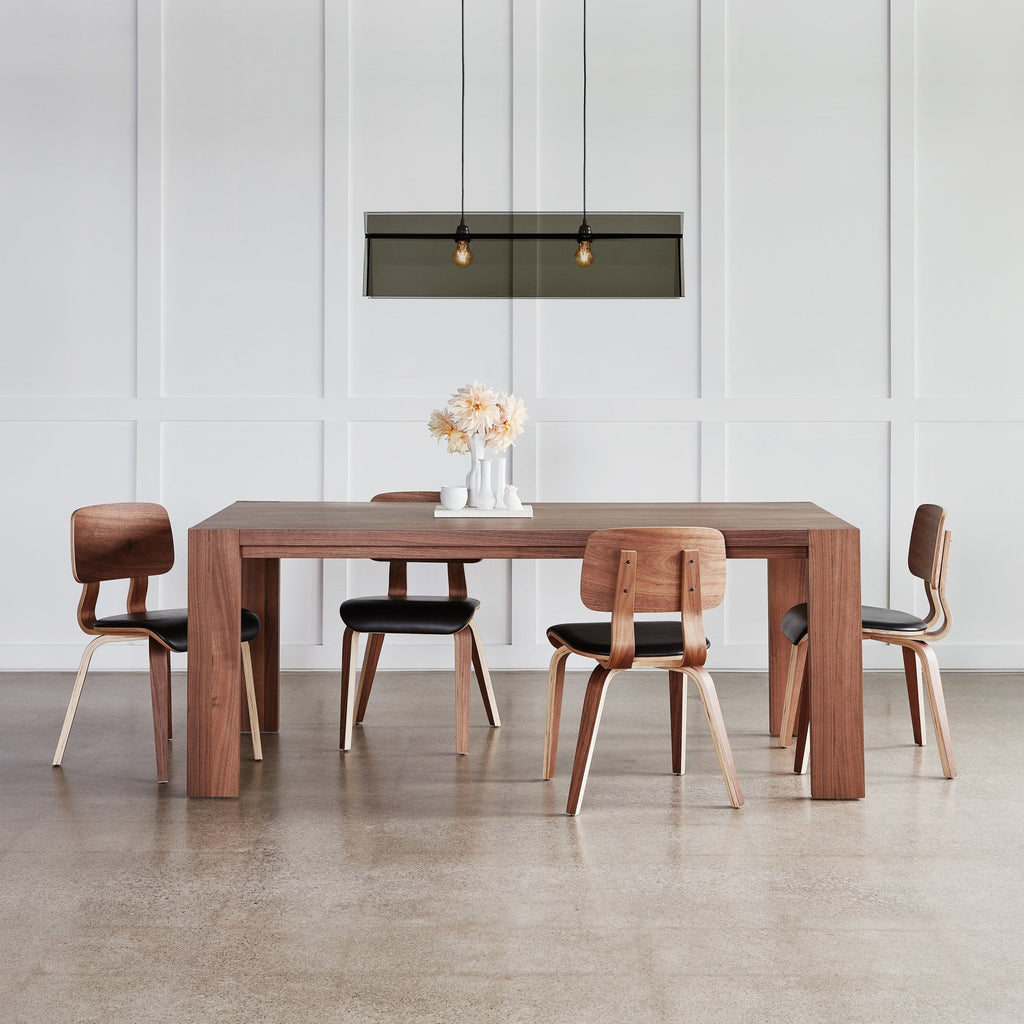 Plank Dining Table – Walnut Veneer with Solid Wood Detailing - Sage InteriorsSage InteriorsDining Table