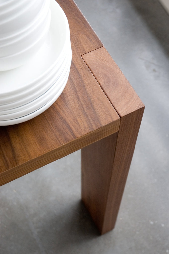 Plank Dining Table – Walnut Veneer with Solid Wood Detailing - Sage InteriorsSage InteriorsDining Table