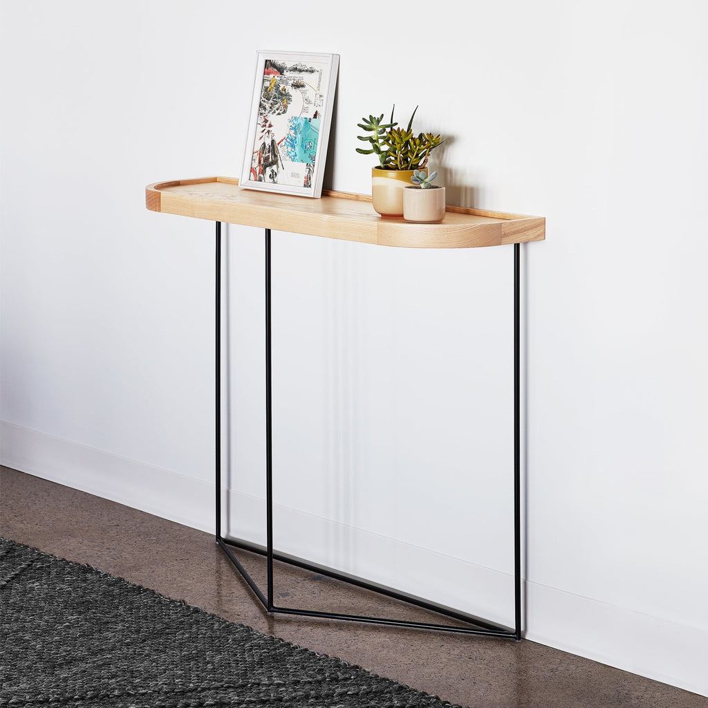 Porter Console Table – Walnut or FSC® Ash Veneer with Wall Mount Brackets - Sage InteriorsSage InteriorsTable