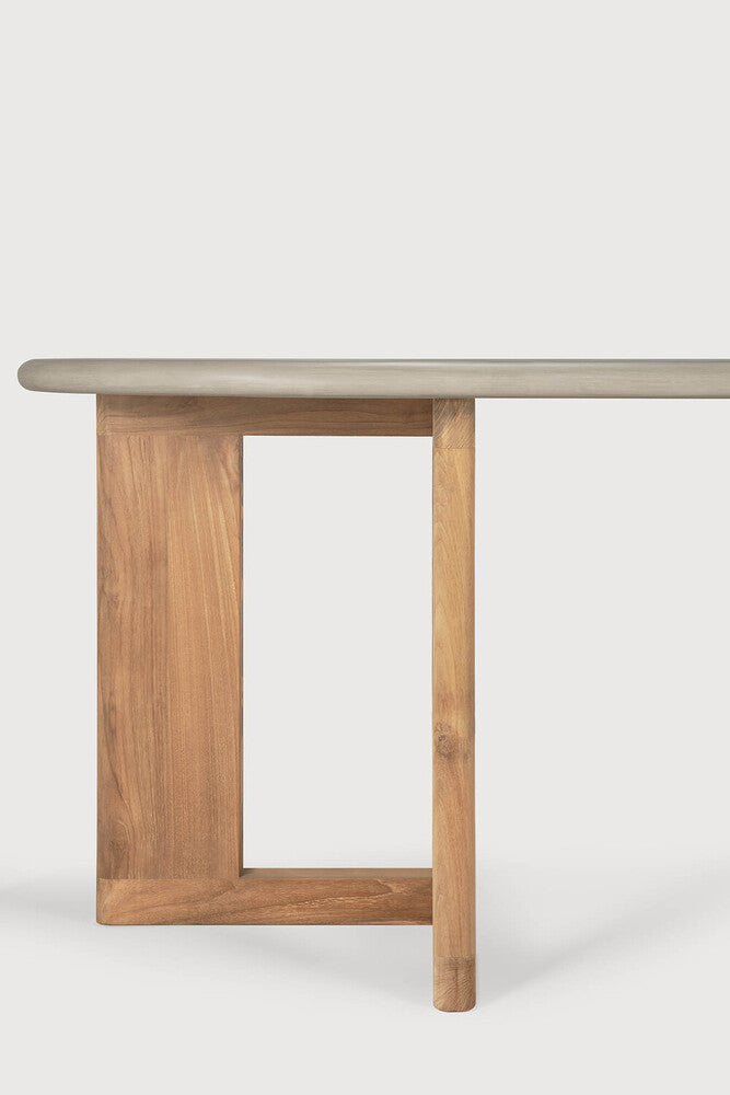 Outdoor Trestle Dining Table – Sage Interiors Concrete & Teak Centrepiece | Sage Interiors