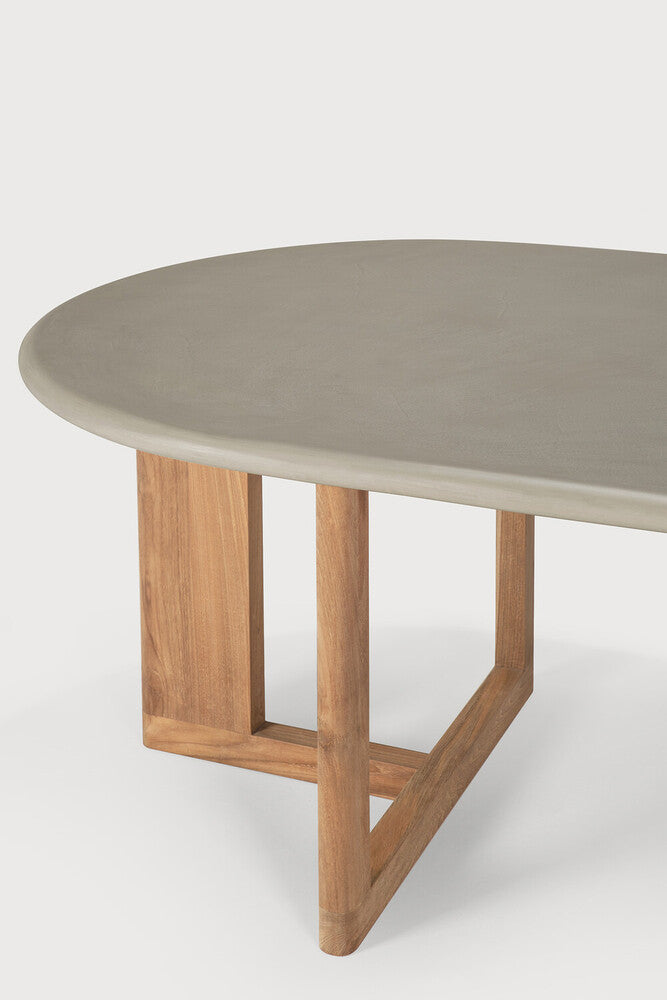 Outdoor Trestle Dining Table – Sage Interiors Concrete & Teak Centrepiece | Sage Interiors