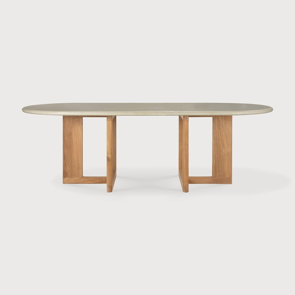 Outdoor Trestle Dining Table – Sage Interiors Concrete & Teak Centrepiece | Sage Interiors