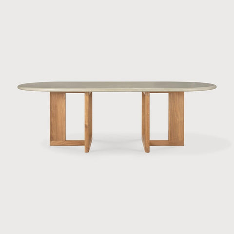 Outdoor Trestle Dining Table – Sage Interiors Concrete & Teak Centrepiece | Sage Interiors