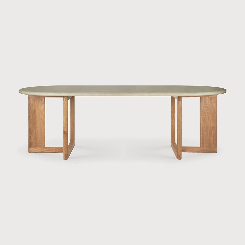 Outdoor Trestle Dining Table – Sage Interiors Concrete & Teak Centrepiece | Sage Interiors