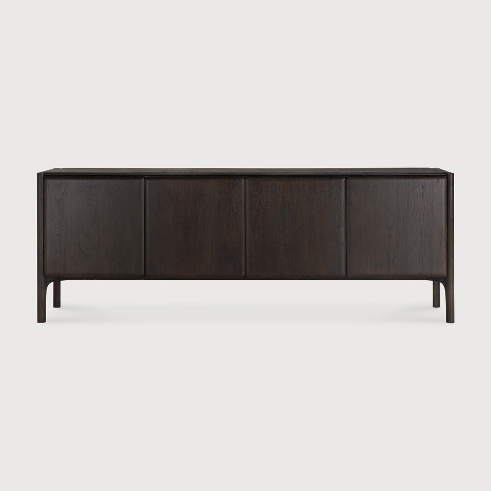 Dark wooden sideboard on a white background