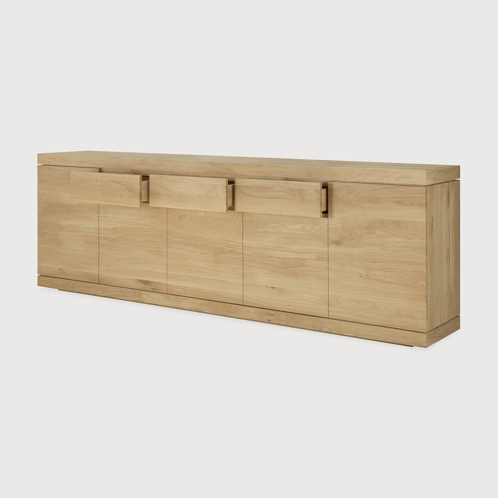 Burger Solid Oak Sideboard with Push-Open Doors & Drawers