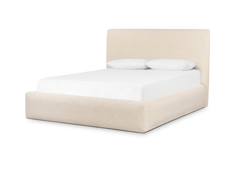 Quincy King Bed in Lisbon Cream Boucle - like Pattern - Sage InteriorsFH