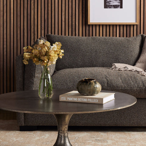 Raw Antique Nickel Tulip Coffee Table - Sage InteriorsFHcoffee table