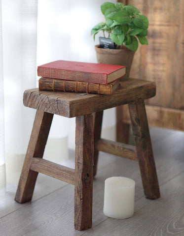 Rect.angular Antique Mini Stool - Sage InteriorsNACH
