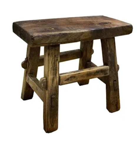 Rect.angular Antique Mini Stool - Sage InteriorsNACH