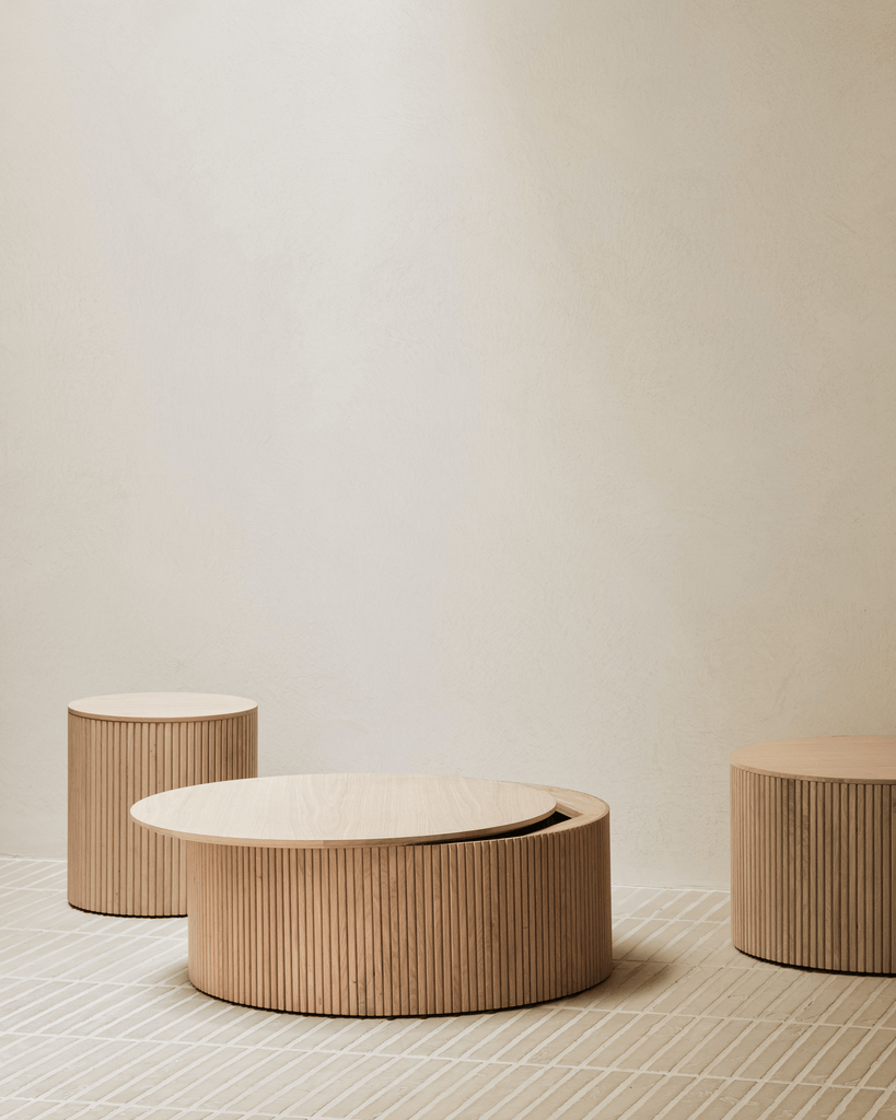 Roller Max Coffee Table - Oak - Round - Removable Cover - Sage InteriorsEthnicraftCoffee Table