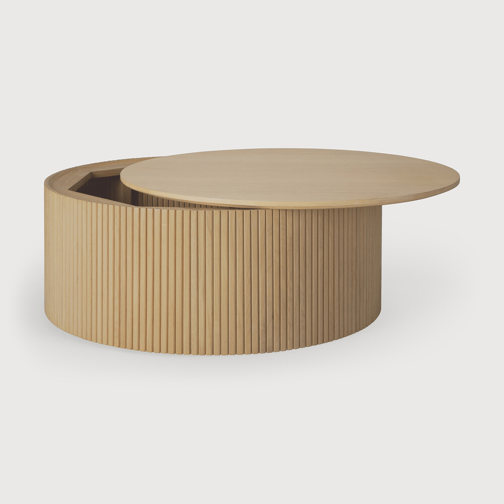 Roller Max Coffee Table - Oak - Round - Removable Cover - Sage InteriorsEthnicraftCoffee Table