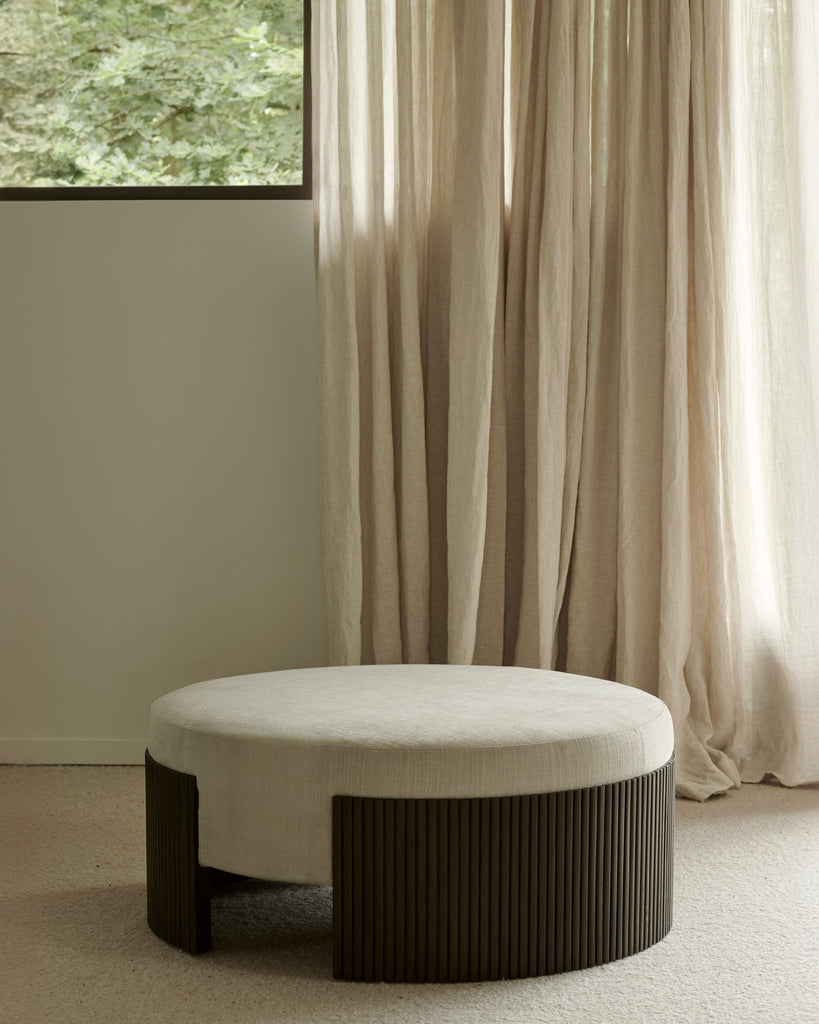Roller Max Pouf – Sculptural Wood Accent by Sage Interiors - Sage Interiorsethnicraftpouf