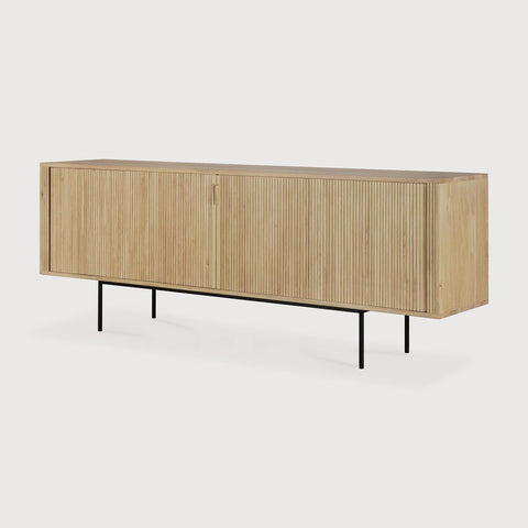 Roller Max Solid Oak Sideboard with Sliding Doors & Stacked Wood Design - Sage InteriorsEthnicraftsideboard