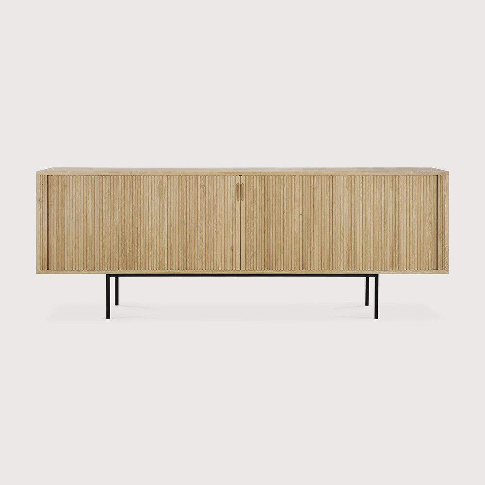 Roller Max Solid Oak Sideboard with Sliding Doors & Stacked Wood Design - Sage InteriorsEthnicraftsideboard