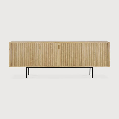 Roller Max Solid Oak Sideboard with Sliding Doors & Stacked Wood Design - Sage InteriorsEthnicraftsideboard