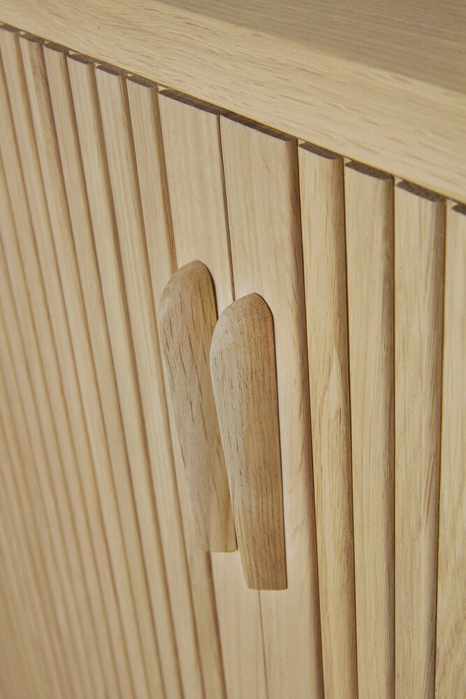 Roller Max Solid Oak Sideboard with Sliding Doors & Stacked Wood Design - Sage InteriorsEthnicraftsideboard