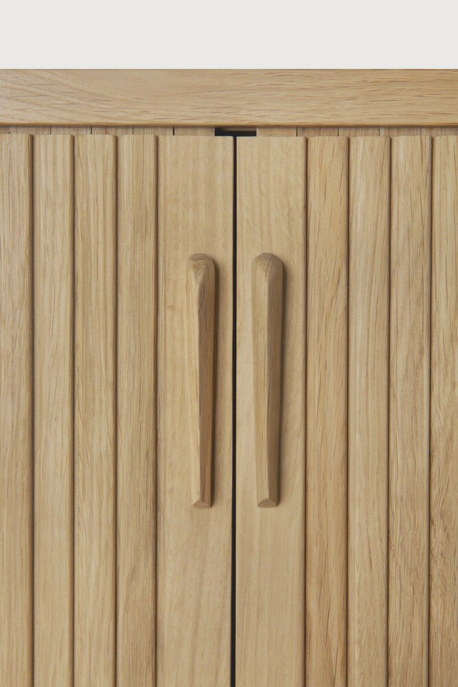 Roller Max Solid Oak Sideboard with Sliding Doors & Stacked Wood Design - Sage InteriorsEthnicraftsideboard