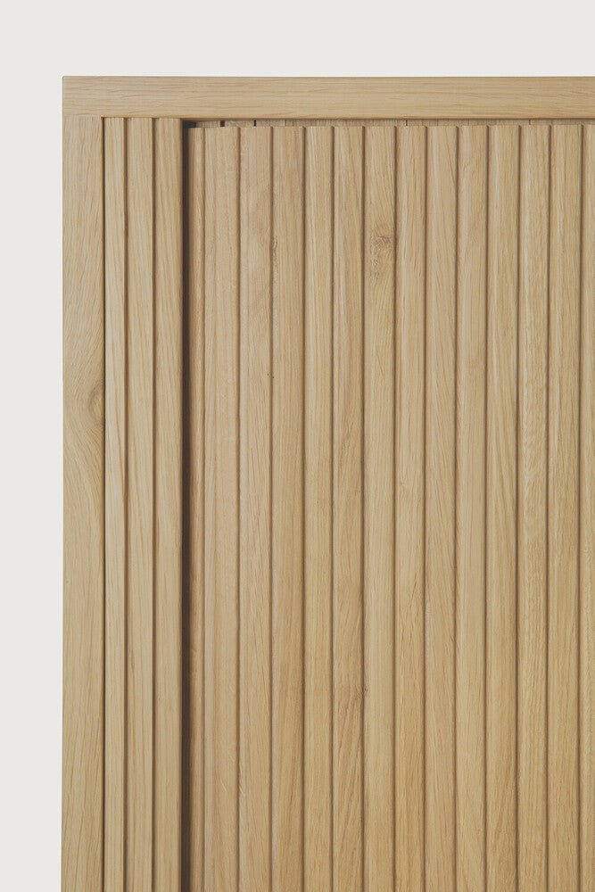 Roller Max Solid Oak Sideboard with Sliding Doors & Stacked Wood Design - Sage InteriorsEthnicraftsideboard
