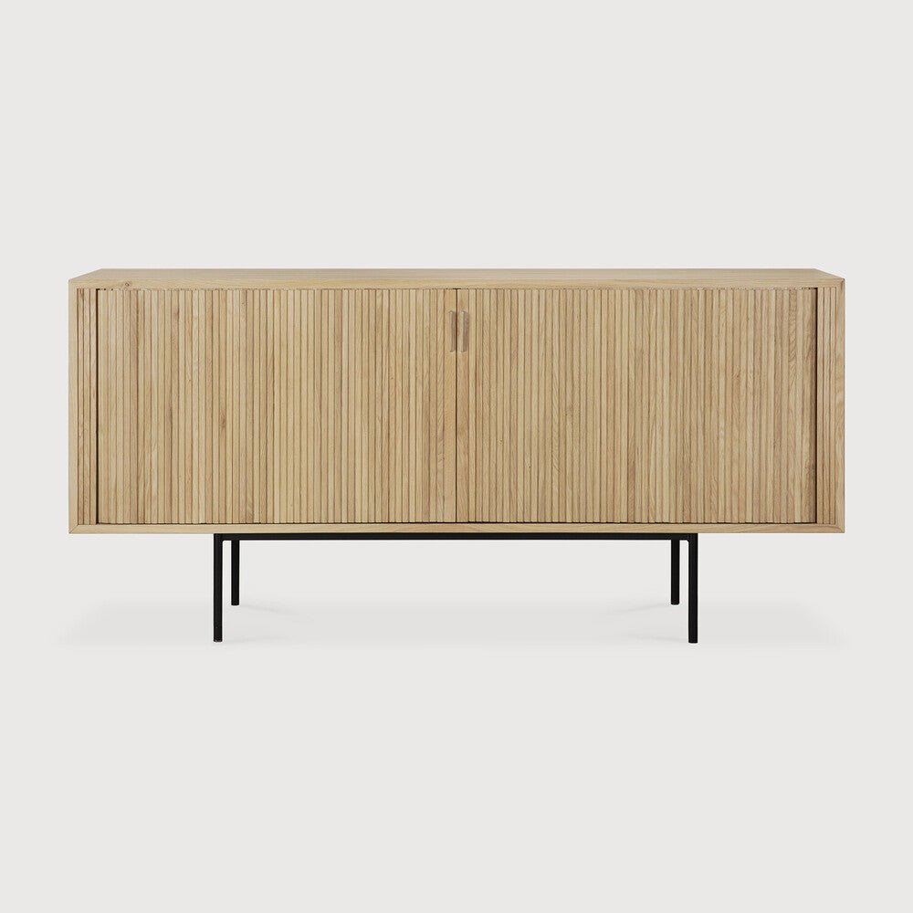 Roller Max Solid Oak Sideboard with Sliding Doors & Stacked Wood Design - Sage InteriorsEthnicraftsideboard