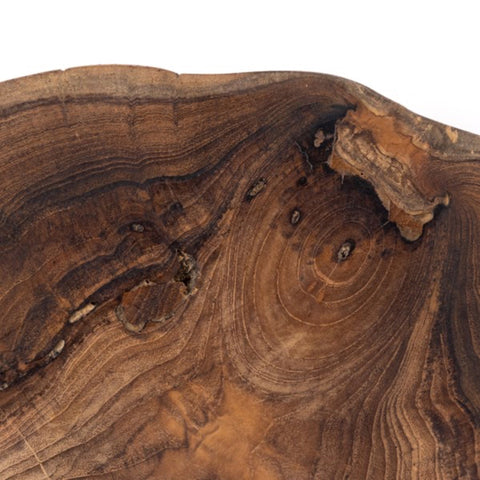 Round Teak Root Tray - Sage InteriorsSage Interiors