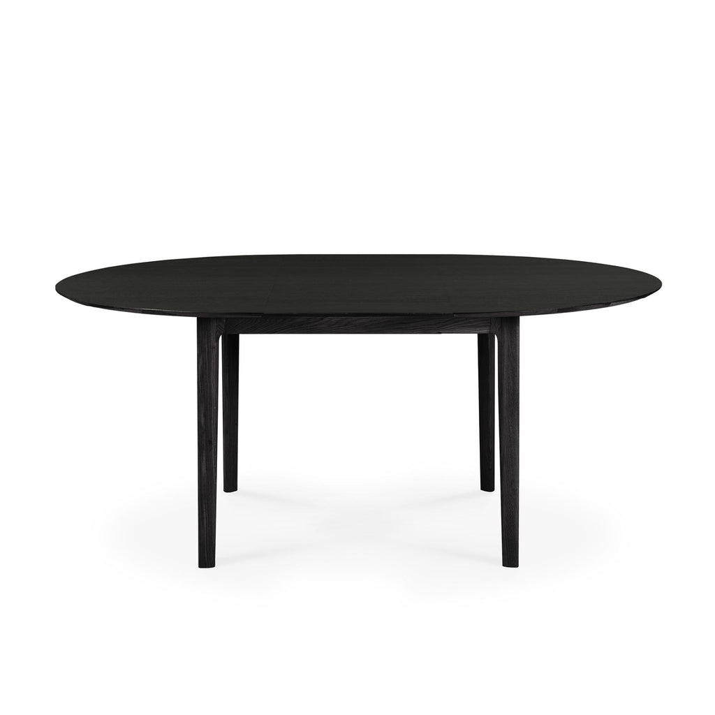 Bok Round Extendable Dining Table, Oak Black