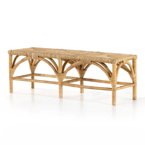 Accent Bench, Wrapped Honey Rattan
