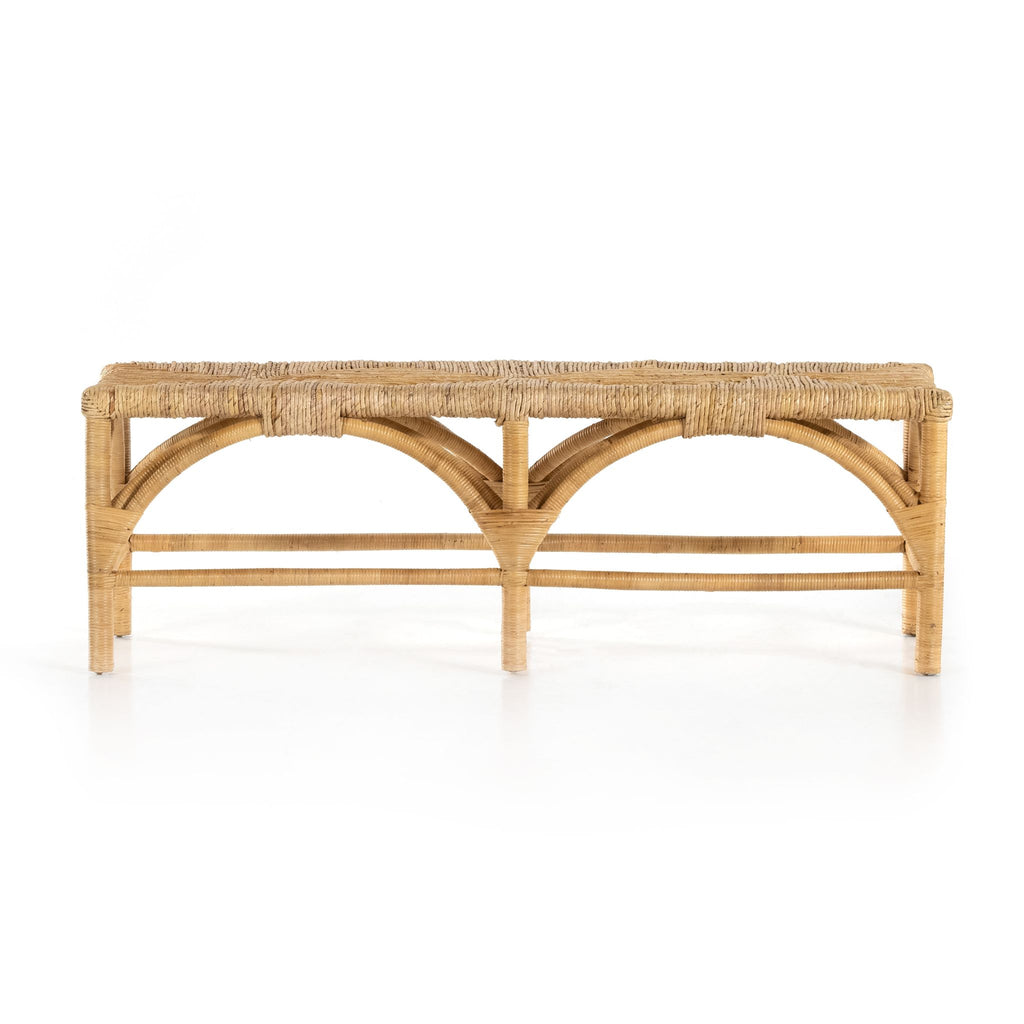 Accent Bench, Wrapped Honey Rattan