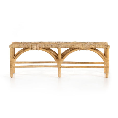 Accent Bench, Wrapped Honey Rattan