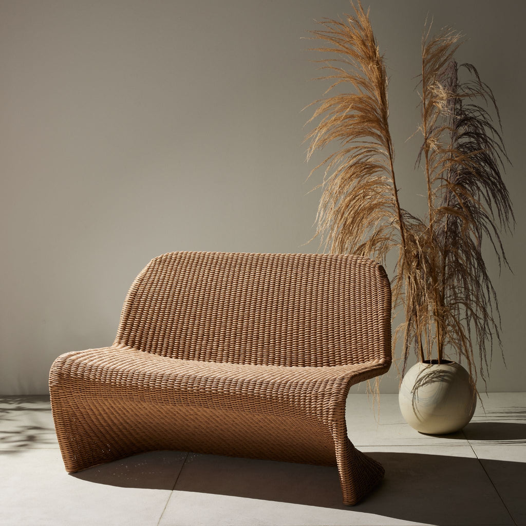 Sea Breeze Woven Outdoor Bench, Vintage Natural - Sage InteriorsFHOutdoor Bench