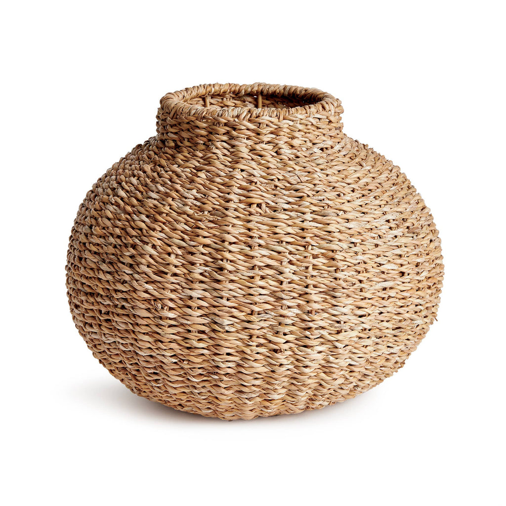 Seagrass Round Vase: Natural / Seagrass Metal - Sage InteriorsNapa Home & Garden