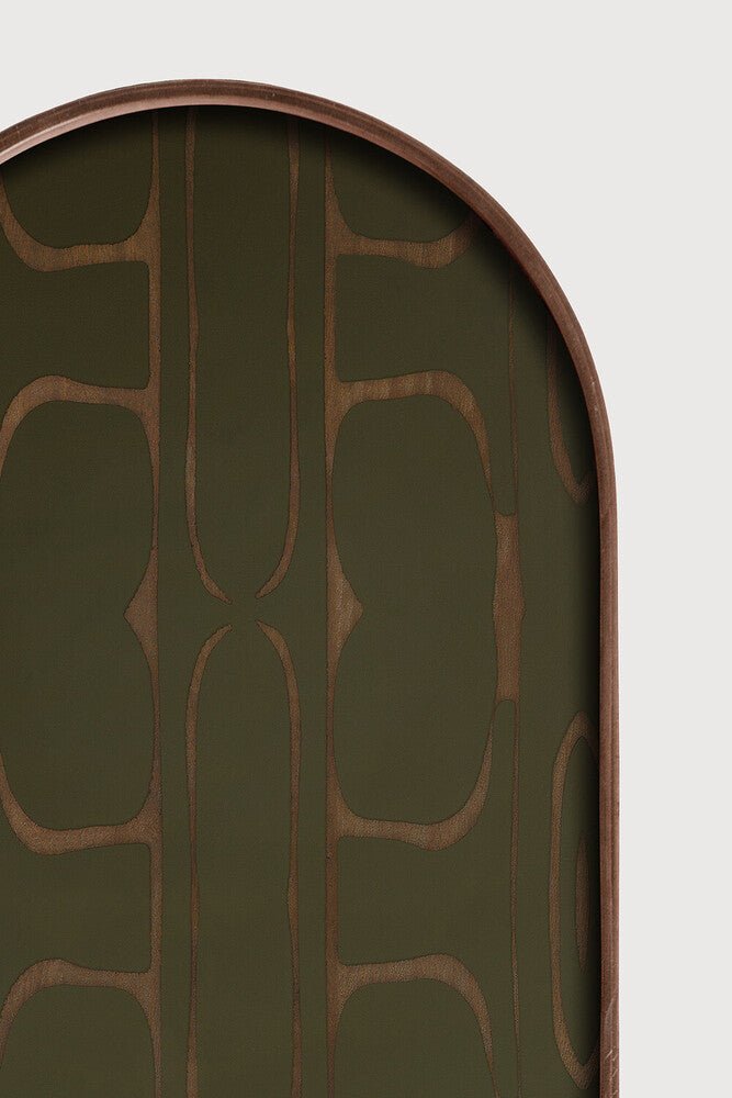 Second Nature Tray Oblong Moss Green Motif Sage Interiors - Sage InteriorsEthnicrafttray