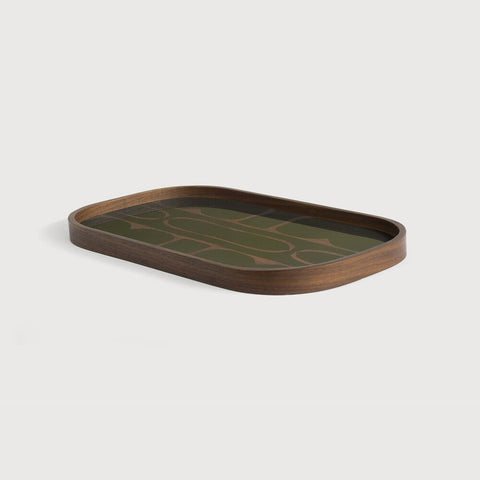 Second Nature Valet Rectangular Tray Bronze Finish with Moss Green Motif Sage Interiors - Sage InteriorsEthnicraftvalet tray