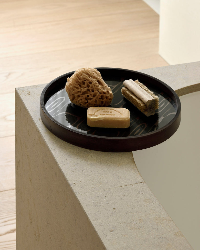 Second Nature Valet Tray Bronze Finish with Moss Green Motif Sage Interiors - Sage InteriorsEthnicraftvalet tray