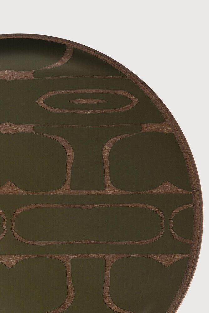 Second Nature Valet Tray Bronze Finish with Moss Green Motif Sage Interiors - Sage InteriorsEthnicraftvalet tray