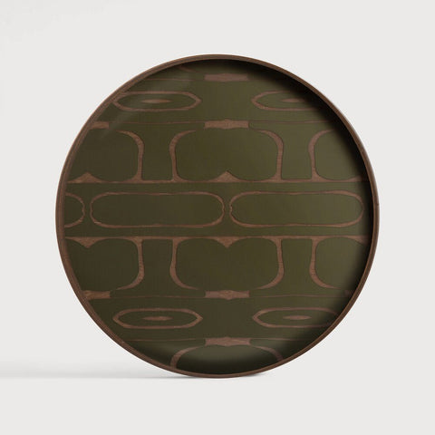 Second Nature Valet Tray Bronze Finish with Moss Green Motif Sage Interiors - Sage InteriorsEthnicraftvalet tray