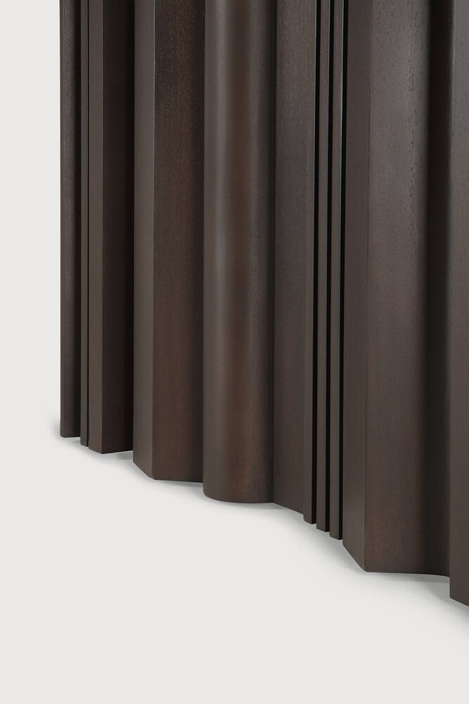 Solid Mahogany Sequence Dining Table with Bottom Design Detail View - Sage Interiors
