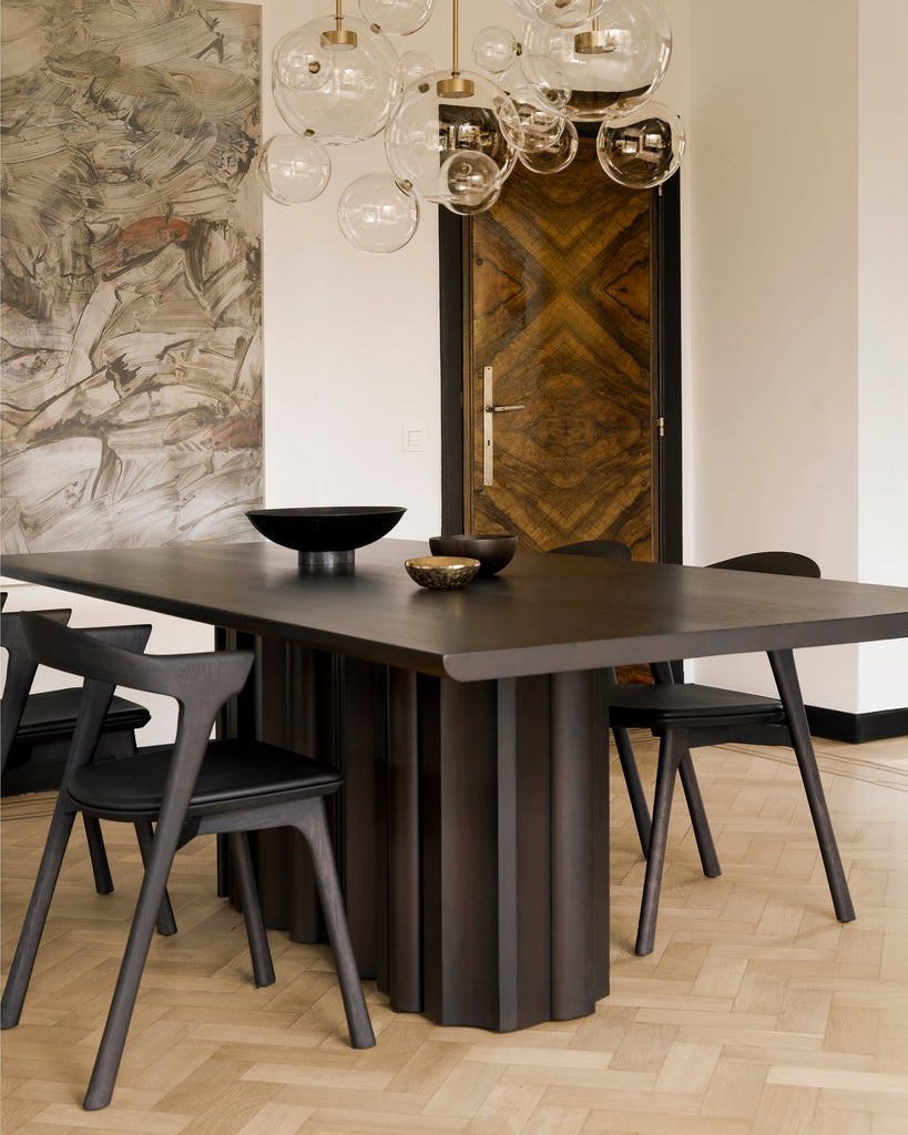 Solid Mahogany Sequence Dining Table with Interior Decoration lifestyle use - Sage Interiors