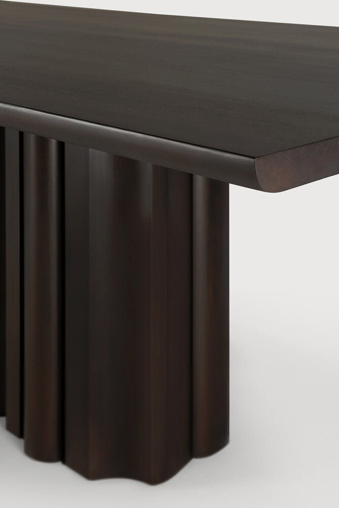 Solid Mahogany Sequence Dining Table with Top Finish Details View - Sage Interiors