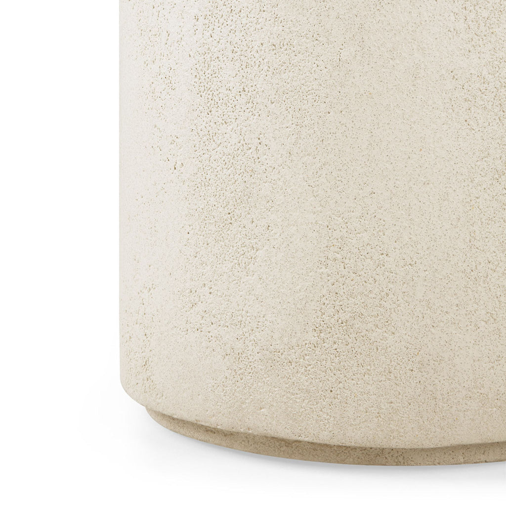 Elements Side Table, Off White Microcement, Round